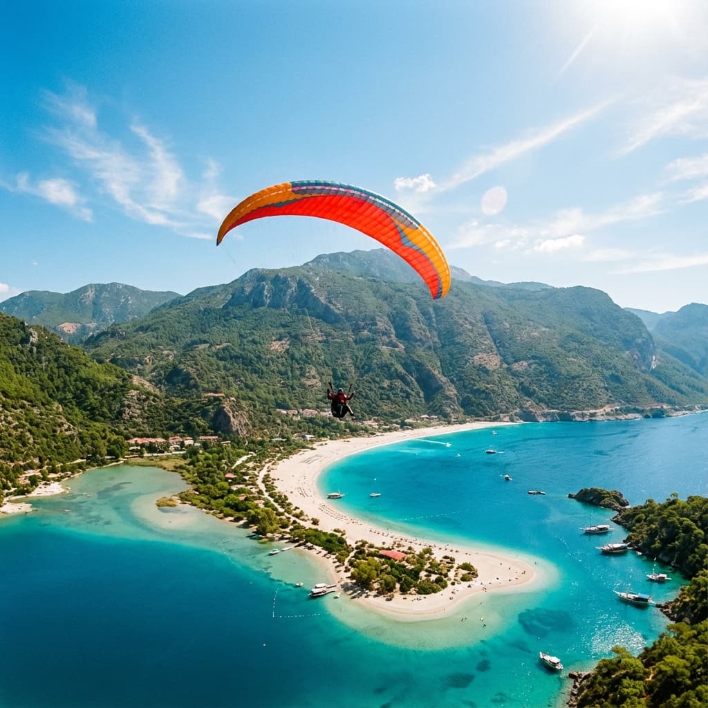 Fethiye babadağ'da heyecan verici yamaç paraşütü